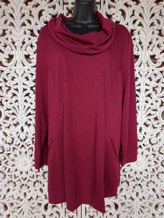 N Touch Tops - Long Sleeved Cowl Neck Tunic Top